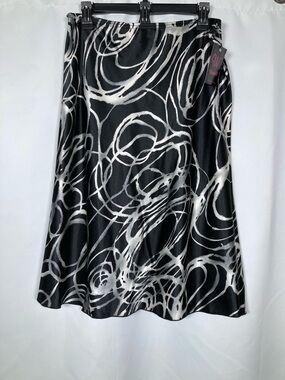 NWT Wrapper Vintage 90s Abstract Swirl Mesh Midi Skirt XL Modern L Whimsigoth